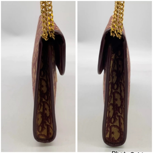 Auth Dior 30 Montaigne Trotter Bordeaux Shoulder/Clutch Bag - Picture 13 of 14